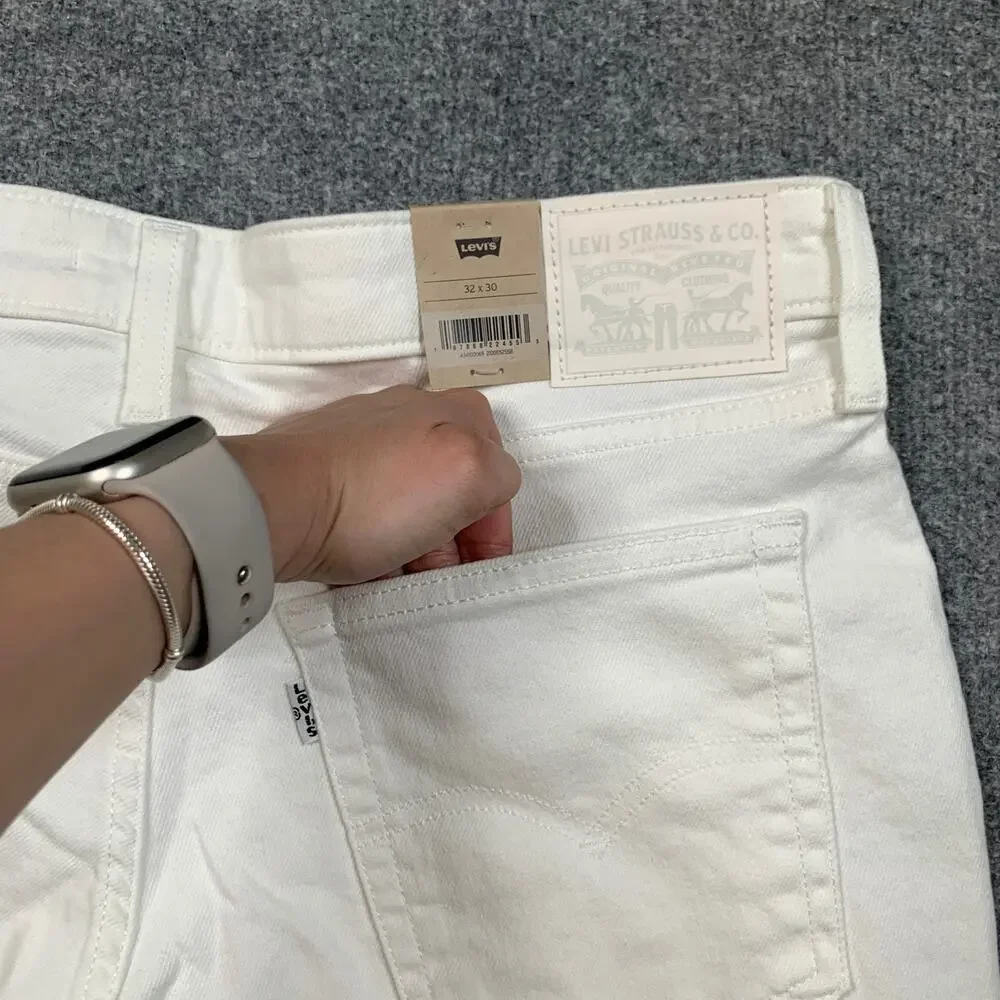 Levis Jeans Womens 32 White Denim 726 Flare High Rise Slim Fit Classic Pocket